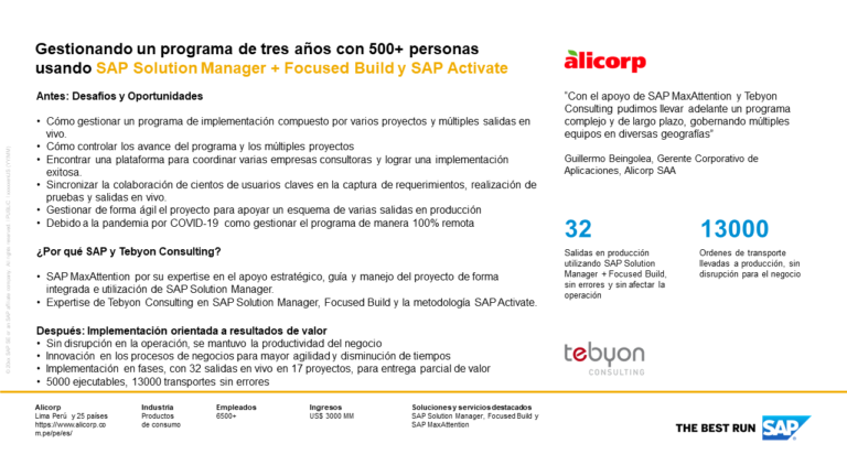 Alicorp – Focused Build